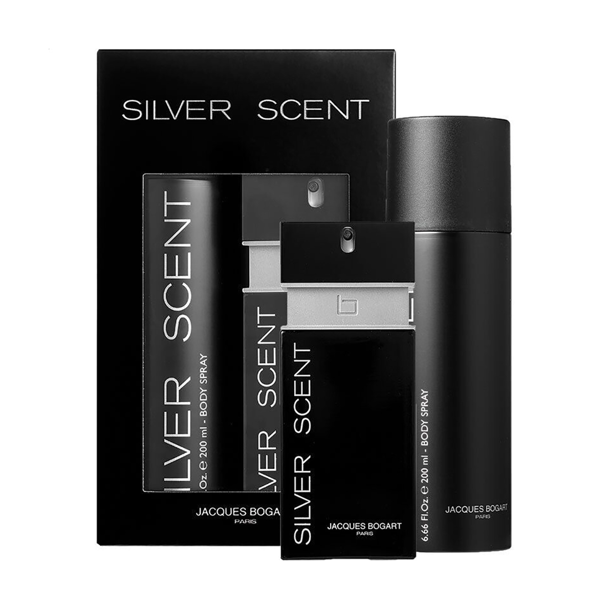 Парфумований набір чоловічий Jacques Bogart Silver Scent Set (туалетна вода, 100 мл + дезодорант-спрей, 200 мл)